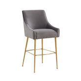 Beatrix Dark Grey Velvet Bar Stool Model: TOV-D68346